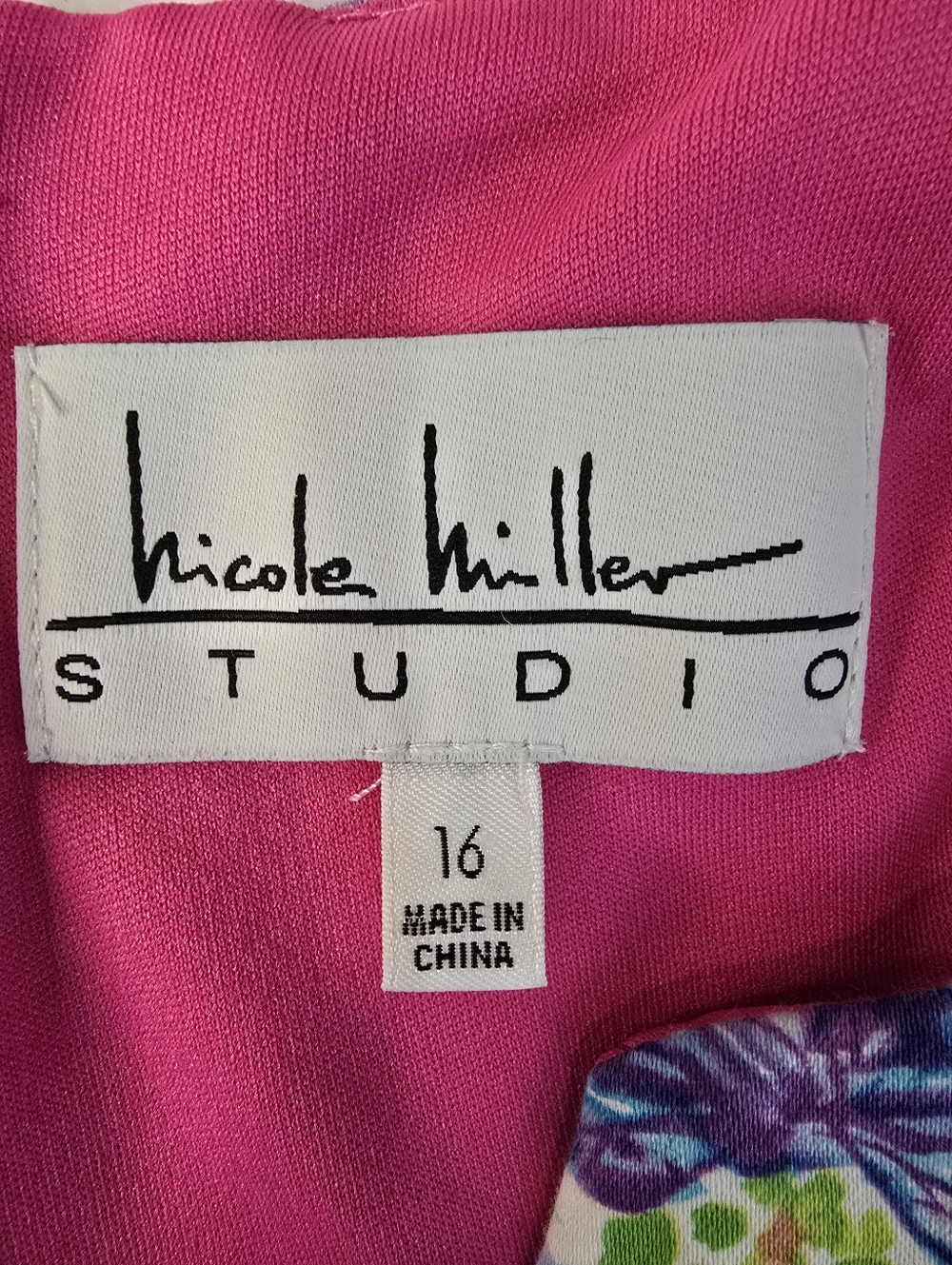 Nicole Miller Pineapple Print Dress Multicolor Tropical Sleeveless Shift  16 - Picture 3 of 12